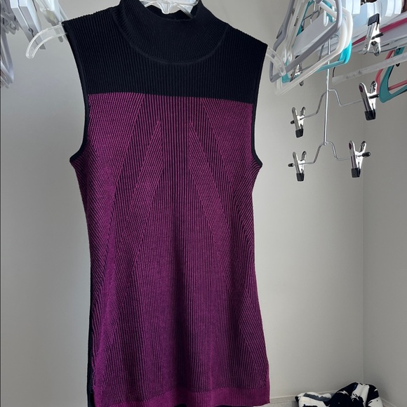 Dana Buchman Tops - Dana Buchman Black and purple Textured Knit Top